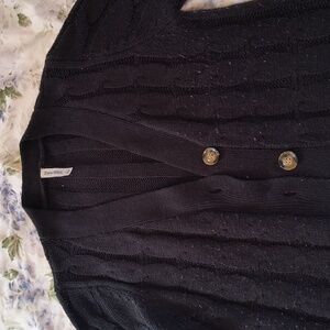 Zenana Premium Black Cardigan, US size L, 100% Acrylic